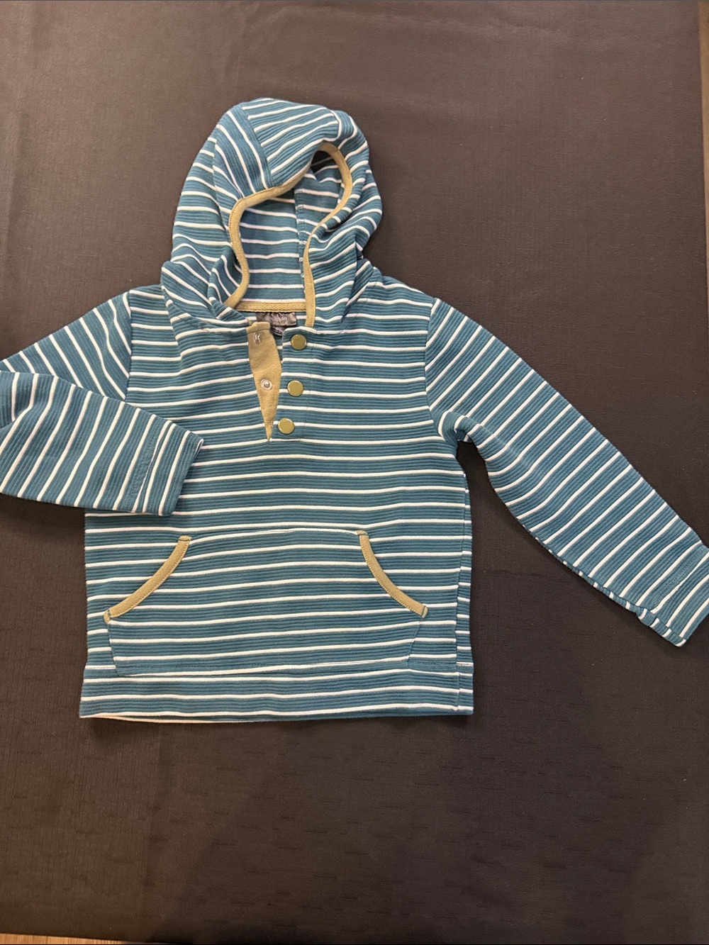 Striped Blue & White Hooded Pullover for Kids